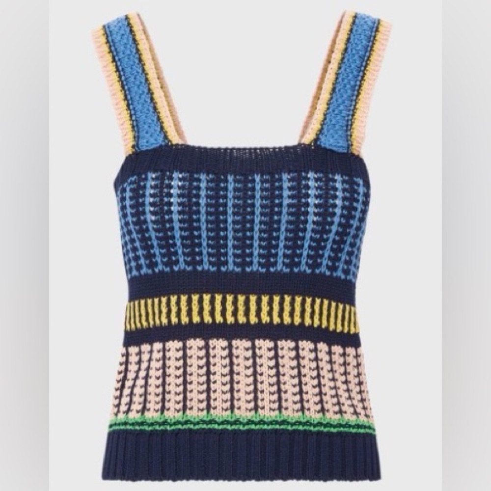Veronica Beared Jacquard Knit Striped Knit Top - Picture 14 of 14